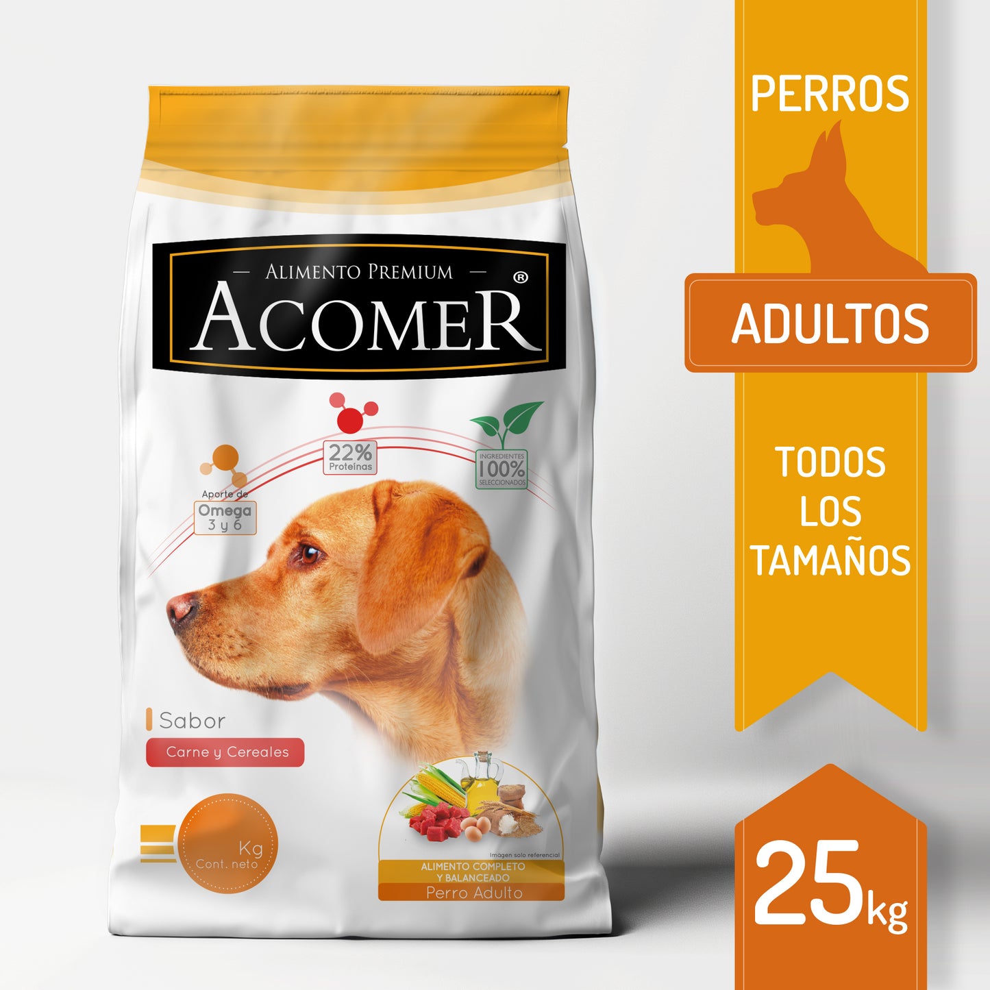 ¡Acomer Carne y Cereales 25 kg: Nutrición, Sabor y Felicidad al Plato!