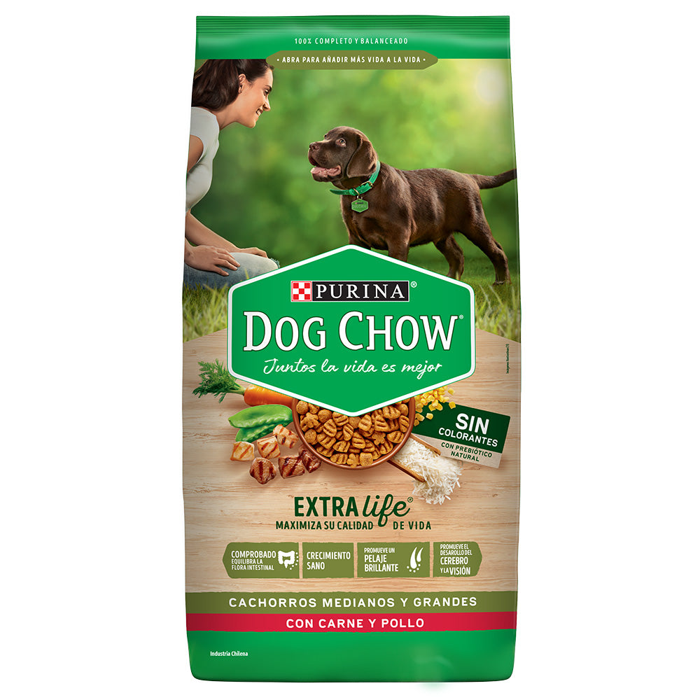 Dog Chow Cachorro Razas Medianas y Grandes 18 kg- Crecimiento Fuerte y Energía Sin Límites