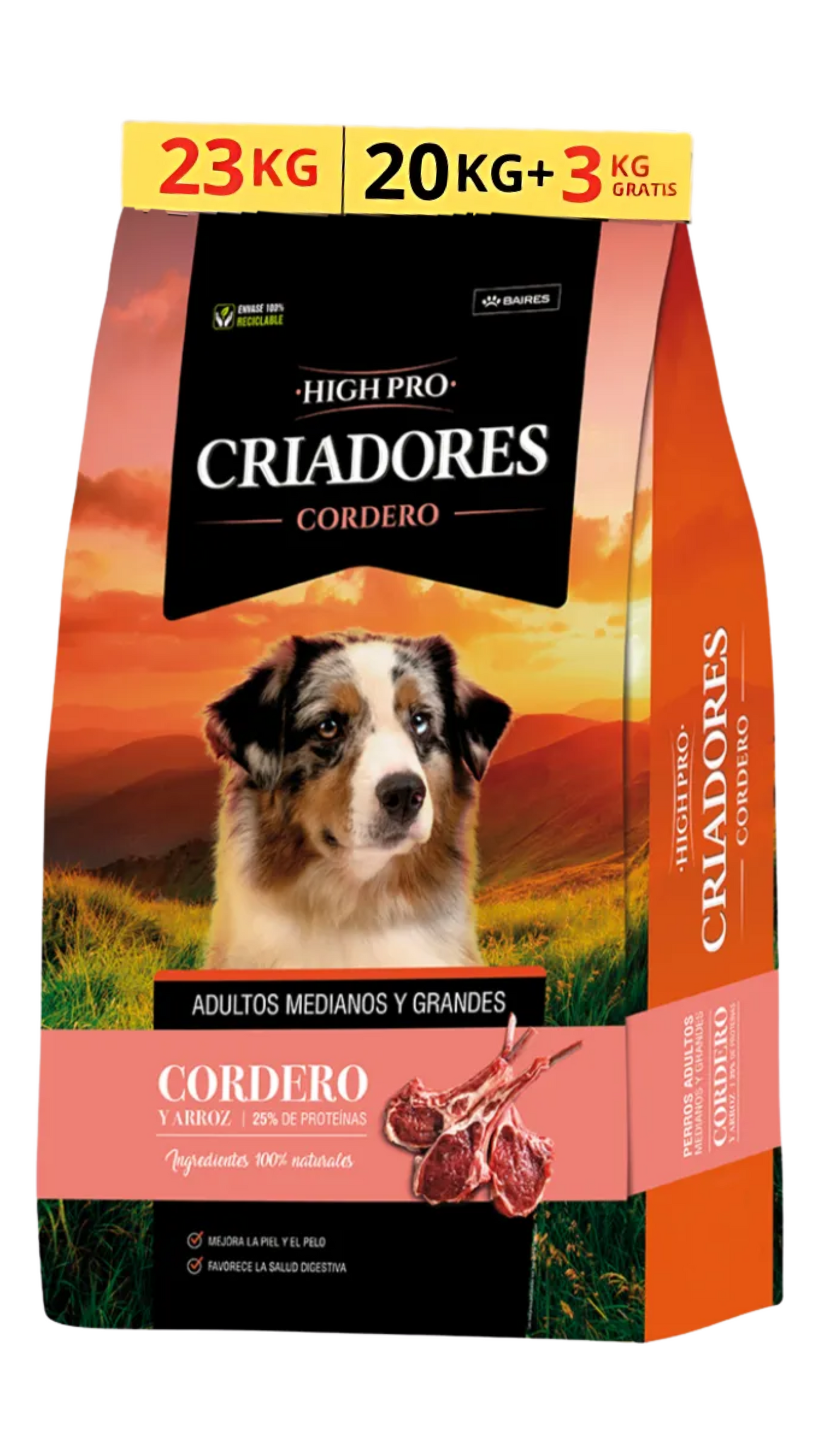 🥩 High Pro Cordero 23 kg – ¡Energía de criador, sabor que enloquece! 🐶🔥