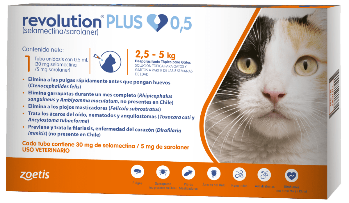 REVOLUTION PLUS 2,5 hasta 5 KG 🐱 "Defensa Total: Antiparasitario para Gatos"