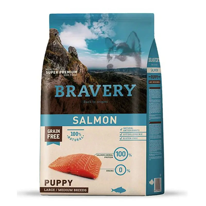 🐾🐶 Bravery Puppy Mediano de Salmón 4 kg: Cachorros felices, dueños tranquilos! ❤️🐟