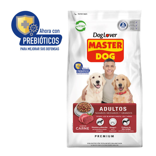 ¡Master Dog adulto 18 KG   sabor carne : El sabor que aman, la nutrición que necesitan!