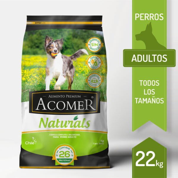 Acomer Naturals 22 kg - Alimento Natural y Balanceado para mascotas saludables