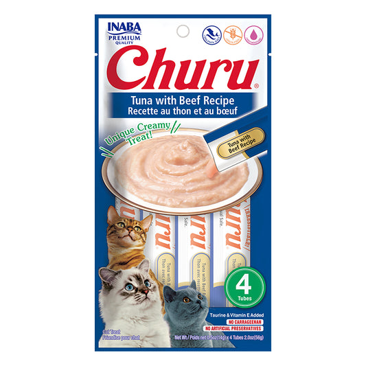 ¡"Churu Atún & Carne de Res para Gatos: ¡Un manjar Irresistible en Cada Lamido!" 😻🐟🥩