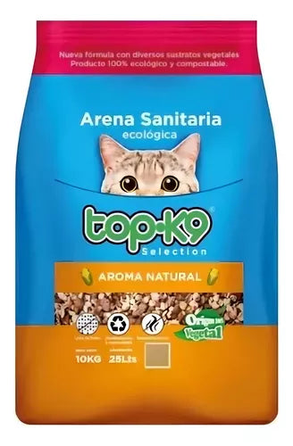 "Arena Sanitaria Ecológica Top K9  10 kg – Natural, Absorbente y Amigable con el Medio Ambiente"