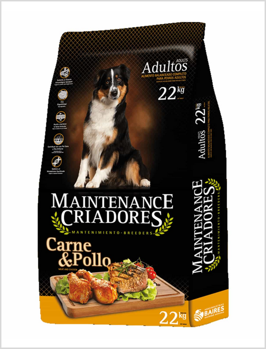 Maintenance Criadores Sabor Carne y Pollo 22 kg: Energía y Nutrición Óptima probada
