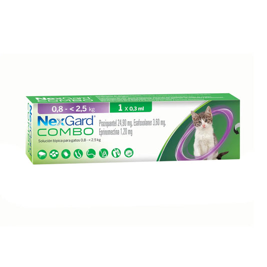 🐱✨ ¡NexGard Gato 0,8 a 2,5 kg! Protección total para tu mini felino🚫🦠