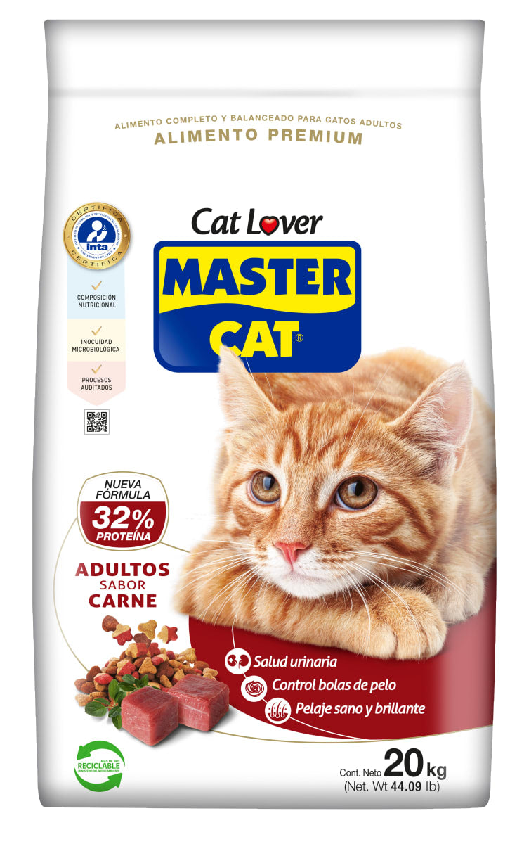 "Master Cat  CARNE 20 kg: Sabor y Nutrición Superior para Gatos Exigentes"