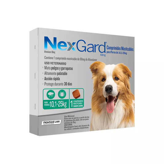 NexGard 10 a 25 kg - contra Pulgas y Garrapatas 🐾💪¡Protección Máxima para amigo peludo!