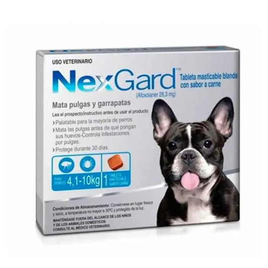 ¡NexGard para Perros de 4 a 10 kg, sabor carne! Protección Rápida y Eficaz contra Pulgas y Garrapatas 🐾💊