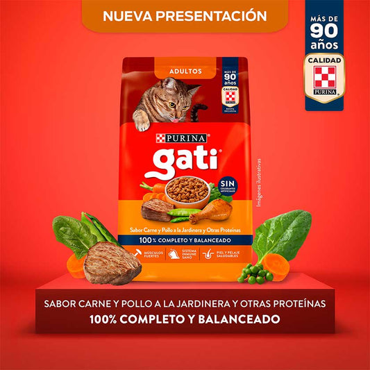 "Gati 15 kg Sabor Carne: Sabor Irresistible y Nutrición Completa para Tu Gato"