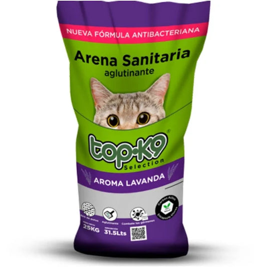 "Arena Top K9 25 kg Lavanda – Frescura y Control de Olores por Más Tiempo"